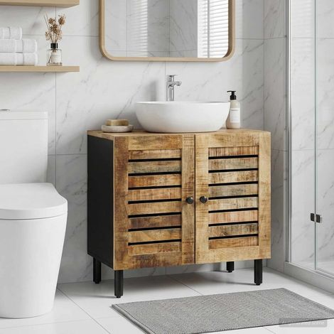 vidaXL Armadio sottolavello con porta Marrone e Nero 62 x 33 x 58 (1/5)