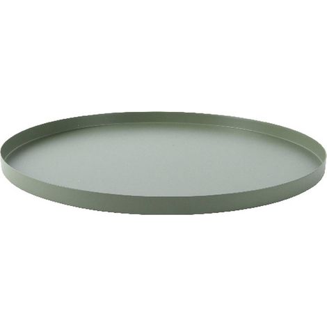 Tablett Grün matt Ø ca. 30,5 cm - Metall
