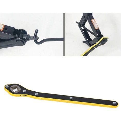 Clé à rochet métal robuste économie d'effort design basculeur pour cric, clé mixte durable et solide (1/5)