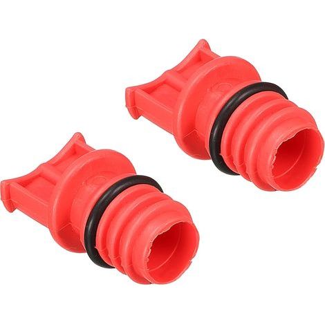 2 PCS - Reniflard Compresseur - Bouchon Huile - Filetage Mâle 18mm Plastique Résistant Pour Maintenance Air Comprimé Rouge 4x2.4cm (1/5)