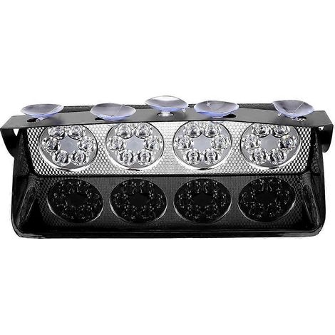 Lampe stroboscopique LED 12V 24W 2000LM avec ventouse, lampe de signalisation et de sécurité (blanc/jaune) (1/5)