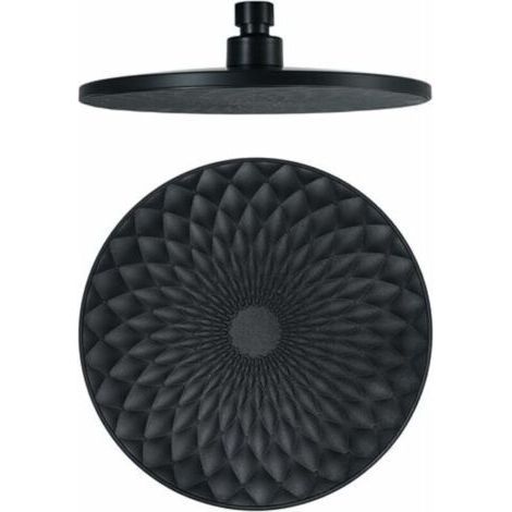 Tête de Douche, Ronde 9 Pouces  Douche Fixes ABS Tête de Douche Pluie Economie d'eau Haute Pression Pomme de Douche Pluie, G1/2" Connexion,Noir (1/5)