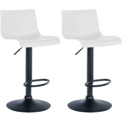 2er Set Barhocker Branford weiß Kunststoff