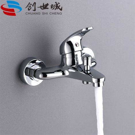 Wholesale all-copper triple shower faucet, concealed mixing valve, bathtub hot and cold shower head, wall-mounted faucet -- alloy with accessories