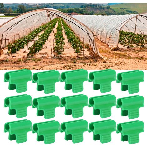 [Gewächshauszubehör] Gewächshaus-Folienclips – Gewächshaus- und Gartenzubehör, 30er-Packung Kunststoff-Folienclips für 11-mm-Röhrchen (1/5)