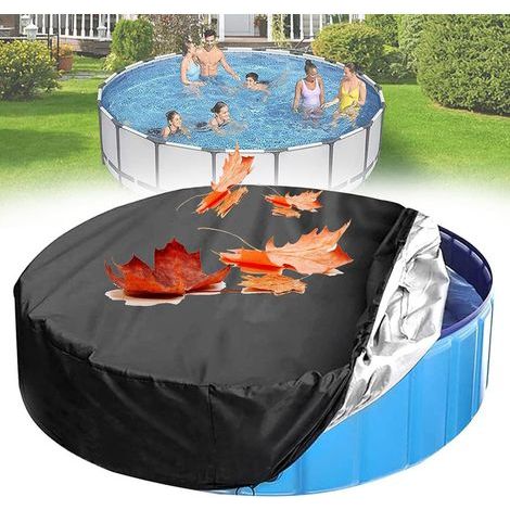 Ouylaf – Bâche de piscine ronde 210 cm x 30 cm – Résistante aux UV – Protection contre l'évaporation jusqu'à 90 % – Cordon de serrage inclus