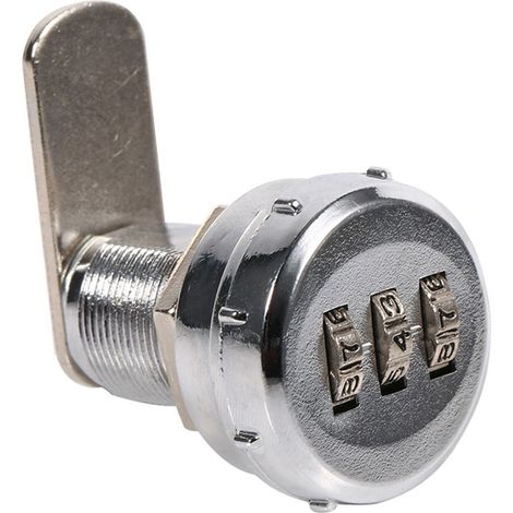 Serrure à code 3 chiffres pour meuble en acier inoxydable argenté - Sécurité et commodité