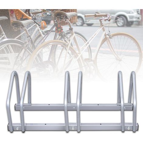 Jiubiaz Portabiciclette per 3 biciclette - Acciaio zincato - Fissaggio pavimento e muro - Risparmio spazio e Robusto