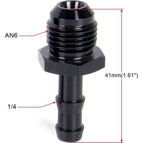Automotive modification aluminum alloy connector oil pipe adapter pagoda inverted connector connector - AN6-1/4-10 (1/4)