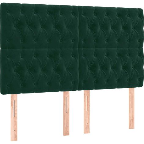 Tête de lit Vert foncé 160x7x118/128 cm Velours (1/5)
