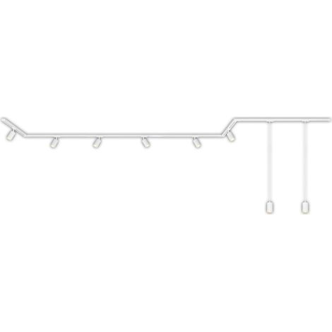 Système de rails Briloner Rail, kit complet, 6 spots GU10, 2 pendules GU10, orientables, 3 raccords d'angle, blanc, 5,25 m (1/5)