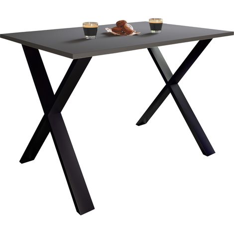 Mesa de comedor de madera VCM Premium  AL. 76 x AN. 110 x P. 50 cm  Mesa de comedor de cocina Mesa Xona X (Negro / Antracita)
