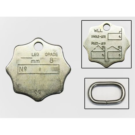 Grade 80 Sheriff Chain Tag - 8 Point Star Sling Lifting Serial Eight