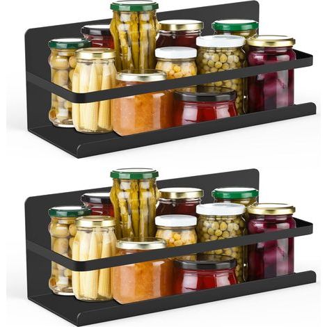 Estante magnético para especias para nevera - 2 soportes para especias, estante magnético para cocina, no requiere taladrar, ideal para frigoríficos y superficies metálicas. (1/5)