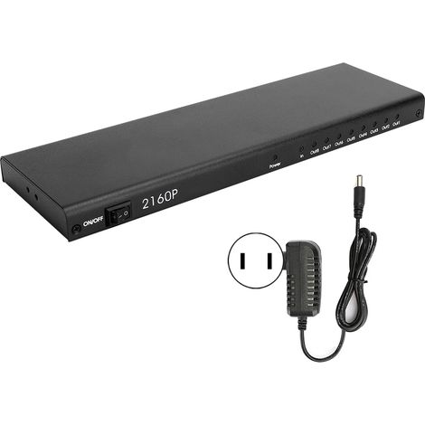 1x8 Répartiteur HDMI 4K Commutateur Adaptateur pour Boîtier TV Lecteur DVD PC Portable Écran HD (110-240V) (1/5)