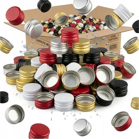 500 mini tappi 18x12 fi18 in alluminio per bottiglie di liquore (1/5)