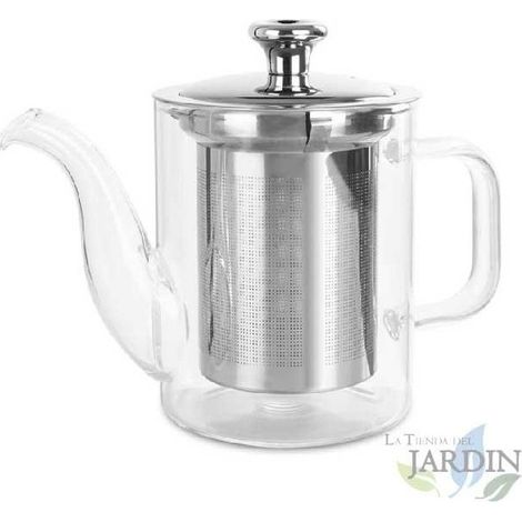 Teiera in vetro borosilicato Capacità 400 ml Teiera in vetro resistente al calore Ideale per tè e infusi