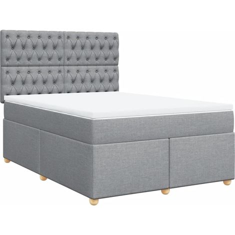Maison Exclusive - Giroletto a Molle con Materasso Grigio Chiaro 140x190cm Tessuto (1/5)