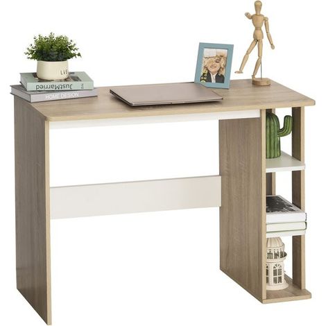 Bureau informatique BILL bois et blanc (1/5)