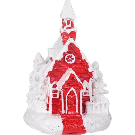 Maison De Village De Noël - Figurines En Résine Avec Éclairage LED - Décor De Scène Festive Pour Bureau Ou Intérieur - Lot De 1 (1/5)