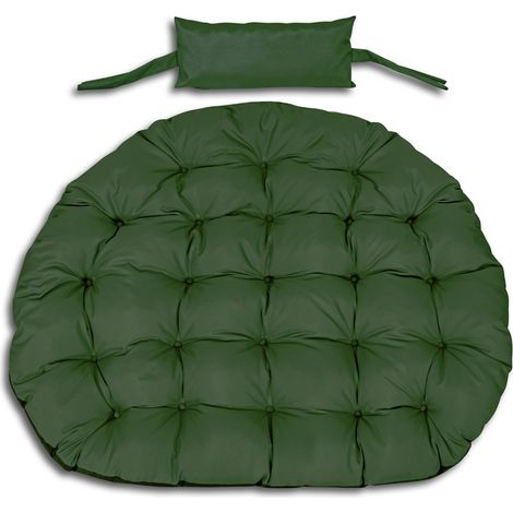 Cojín de jardín de 120 cm para silla colgante, diseño de nido de cigüeña, impermeable, color verde. (1/5)