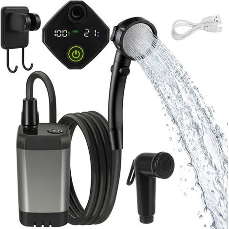 Tragbare Campingdusche mit 6000-mAh-Akku und Pumpe