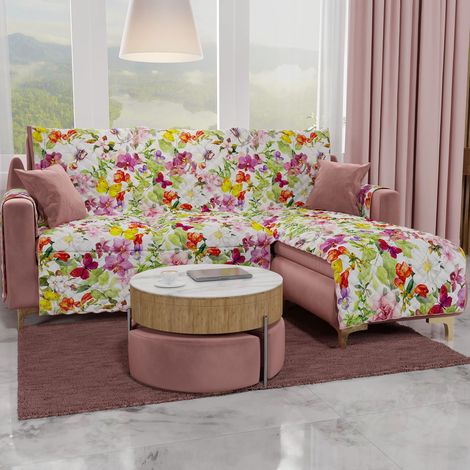 Housses de Canapé, Housse de Canapé Réversible, Housse de Fauteuil, Housse Canapé 2 Places, Protection Canapé, Sable, 100% Made in Italy (1/4)