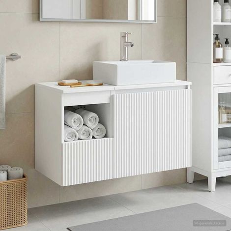 vidaXL Bathroom Furniture Set 2 pcs White Engineered Wood (1/5)