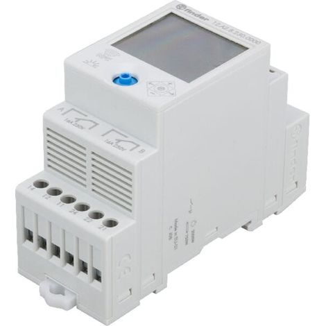 Finder – Horloge astronomique hebdomadaire – Programmateur numérique 110-230V AC/DC – 16A – Montage rail DIN – Fonction Astro avec NFC
