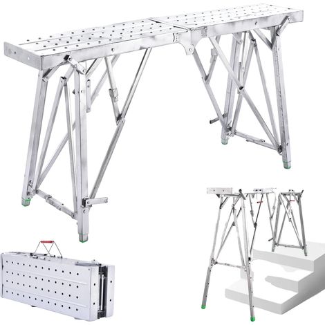 Gerüstleiter, verstellbare Höhe 71-104 cm, Abmessungen 140 x 25 x 105 cm, Bruttogewicht 9,93 kg, tragbares Design, rutschfeste Stabilität (1/5)