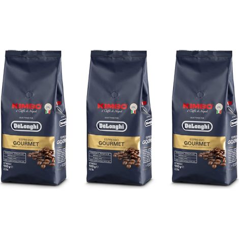 Ersatzteil - Lot de 3 paquets de café en grains KIMBO variété Gourmet 1kg - - DELONGHI, ARIETE, SILVERCREST