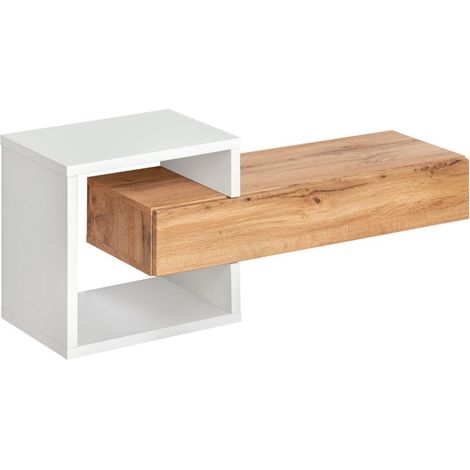 Paris Prix – Étagère murale 100cm en MDF naturel – Tiroir pratique – Entretien facile – Fabrication européenne (1/5)