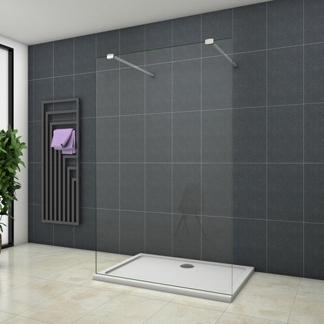 Océan Paroi de douche 78x200cm paroi de douche à l'italienne contre un mur, 2 barres de fixation 90cm inclus + Grande pince (1/5)