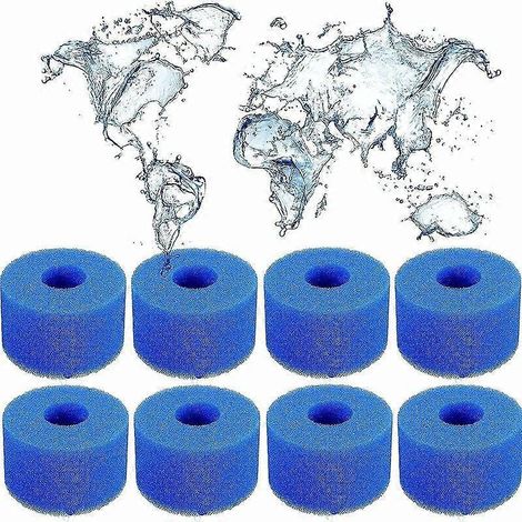 Packung mit 8 Schaumstofffiltern vom Typ S1 für Intex S1 Spa, wiederverwendbare Schaumstofffilter vom Typ S1 für Schwimmbecken, Aquarien und Spas.