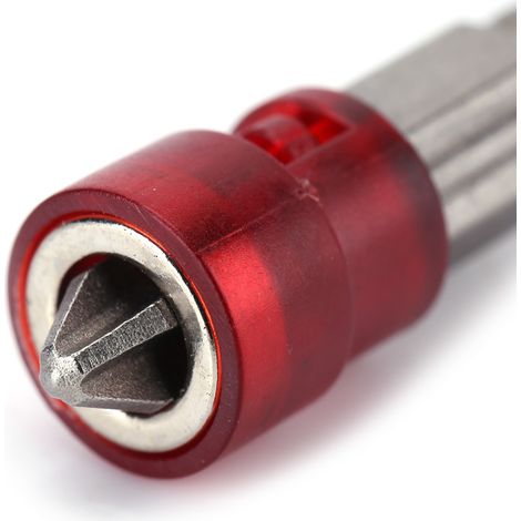 Embouts Tournevis Aimantés Croix PH2 pour Vis Placo Queue 1/4 Pouce (Rouge) (1/5)