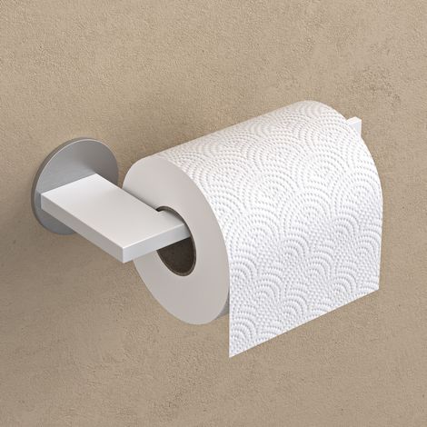 doporro Portarrollos de Papel Higiénico en Acero Inoxidable 304, Adhesivo y Fijación con Tornillos, Anticorrosión y Antióxido, Níquel Cepillado, Lino-04 (1/5)