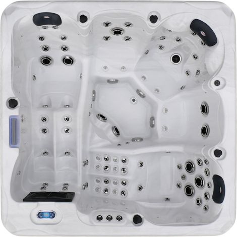 Outdoorwhirlpool HAWAII WHITE MARBLE inkl. Abdeckung und Stiege 220x220x95 cm