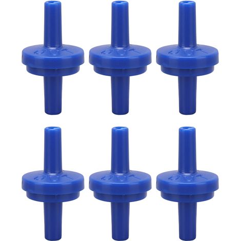 Lot de 10 clapets anti-retour unidirectionnels en plastique PP, à membrane, pour tuyau d'admission d'air, 4 mm, bleu (1/5)