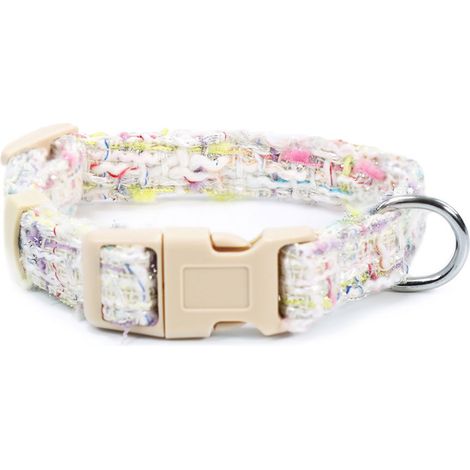 1,5 x 21,5 - 28.5 cm collare: Collare in tweed con fibbia in metallo Mademoiselle per cani