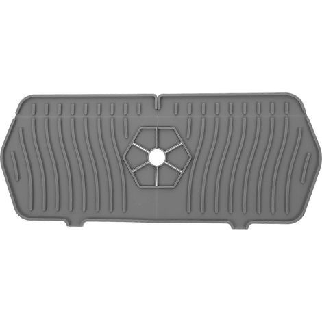Silikon-Wasserhahnmatte für Küchenarmaturen, saugfähige Matte, Spritzschutz – 35,4 x 14,8 x 0,5 cm – Grau (1/4)
