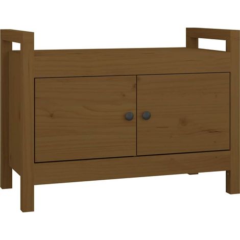 Maison Exclusive - Banco de recibidor madera maciza de pino marró (1/5)