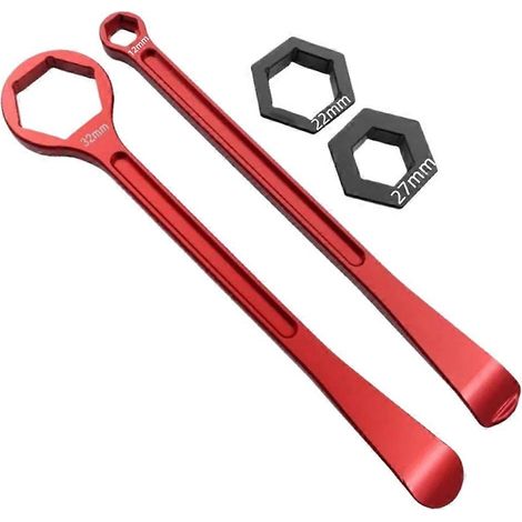 Démonte-pneus universels pour moto 32/10/12/22/27 mm, outil de réparation de pneus avec clé à molette, rouge (1/5)