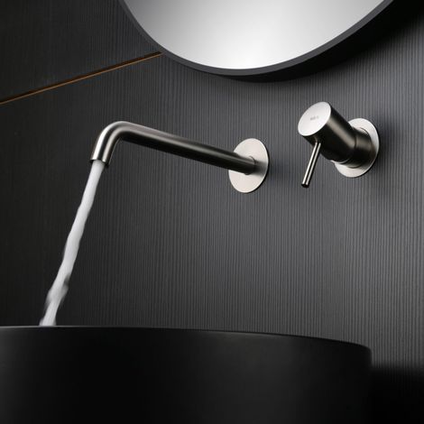 Imex -  Grifo Monomando Lavabo Empotrado Níquel Serie Monza