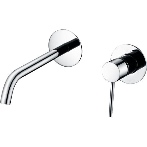 Robinet de lavabo encastré avec un seul levier  Modèle MILOS STICK  Bec universel  Couleur gris finition chrome [ IMEX® ] (1/2)