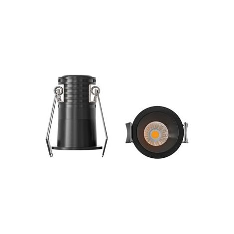 Mantra Downlight LED empotrable minimalista 3W CANE negro, 45º, Ø40,2mm 3000K/4000K (1/3)