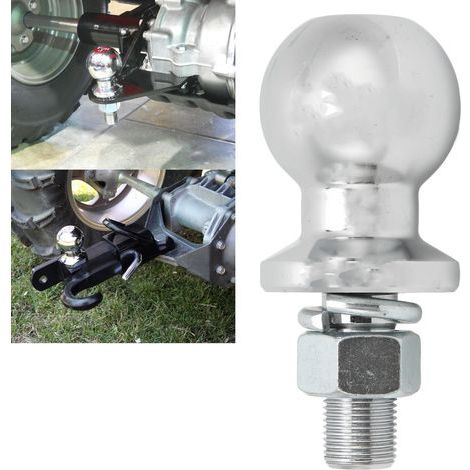 Boule d'attelage 2 pouces, tige 3/4x1-3/4 pouces, universelle 3500LBS, acier durable chromé pour remorquage de caravane. (1/5)