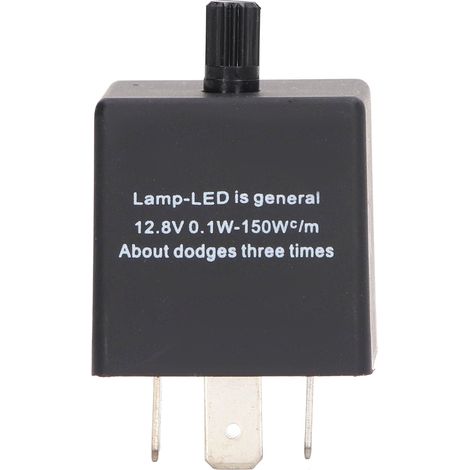 Relais clignotant LED à fréquence réglable, module étanche 3 broches en ABS pour voiture et moto (1/5)