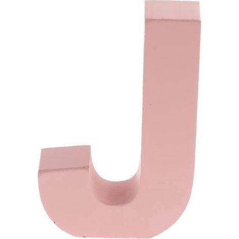 Lettres décoratives murales en bois rose de 26 lettres de l'alphabet-J (1/5)