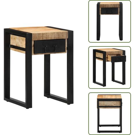 vidaXL Table d'appoint 35x35x50 cm bois massif de manguier brut (1/5)