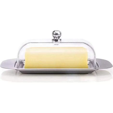 Beurrier - Acier Inoxydable Alimentaire - Pour Beurre et Fromage - Résistant au Froid et au Congélateur - 2 Pièces (1/5)